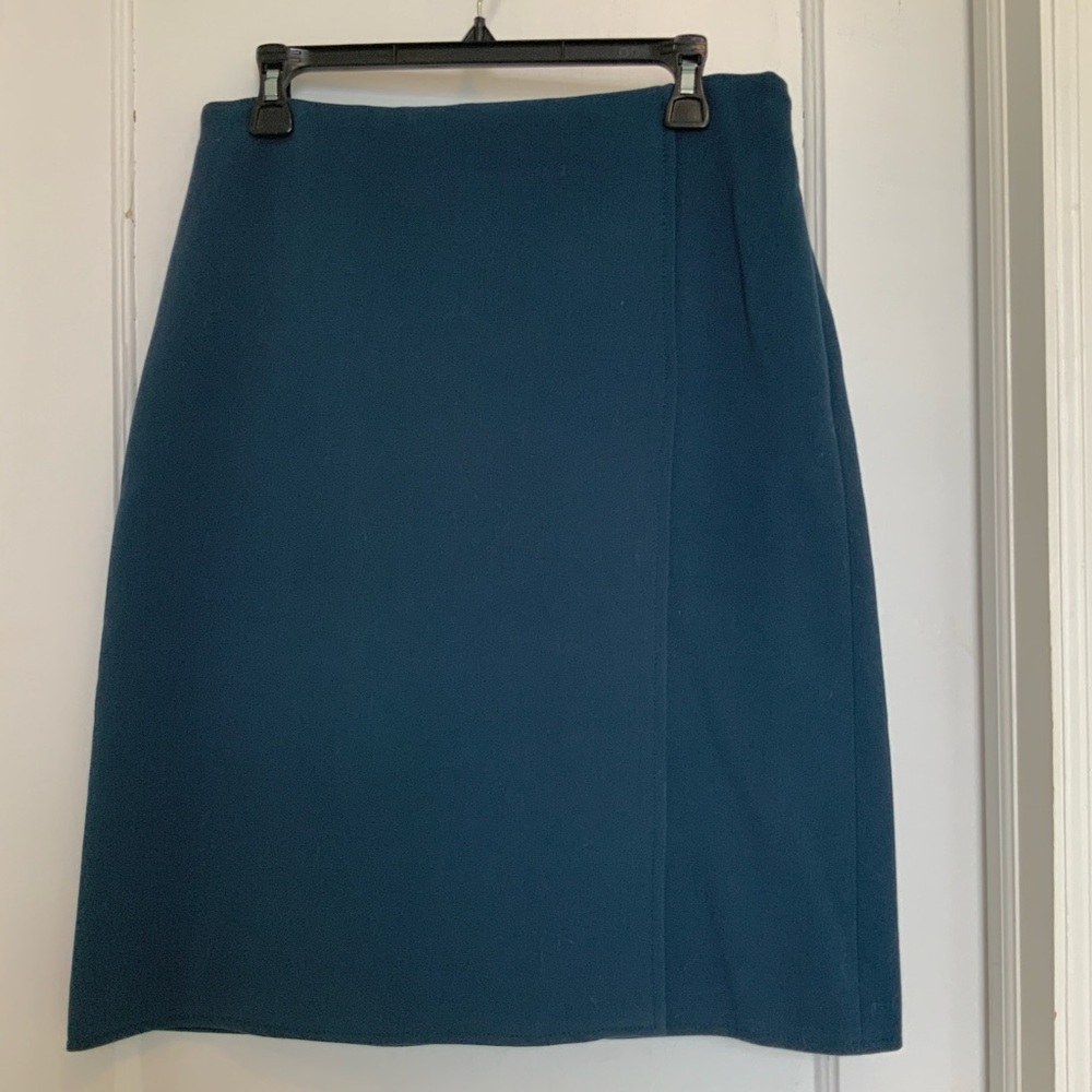 Ann Taylor blue faux wrap skirt 8P